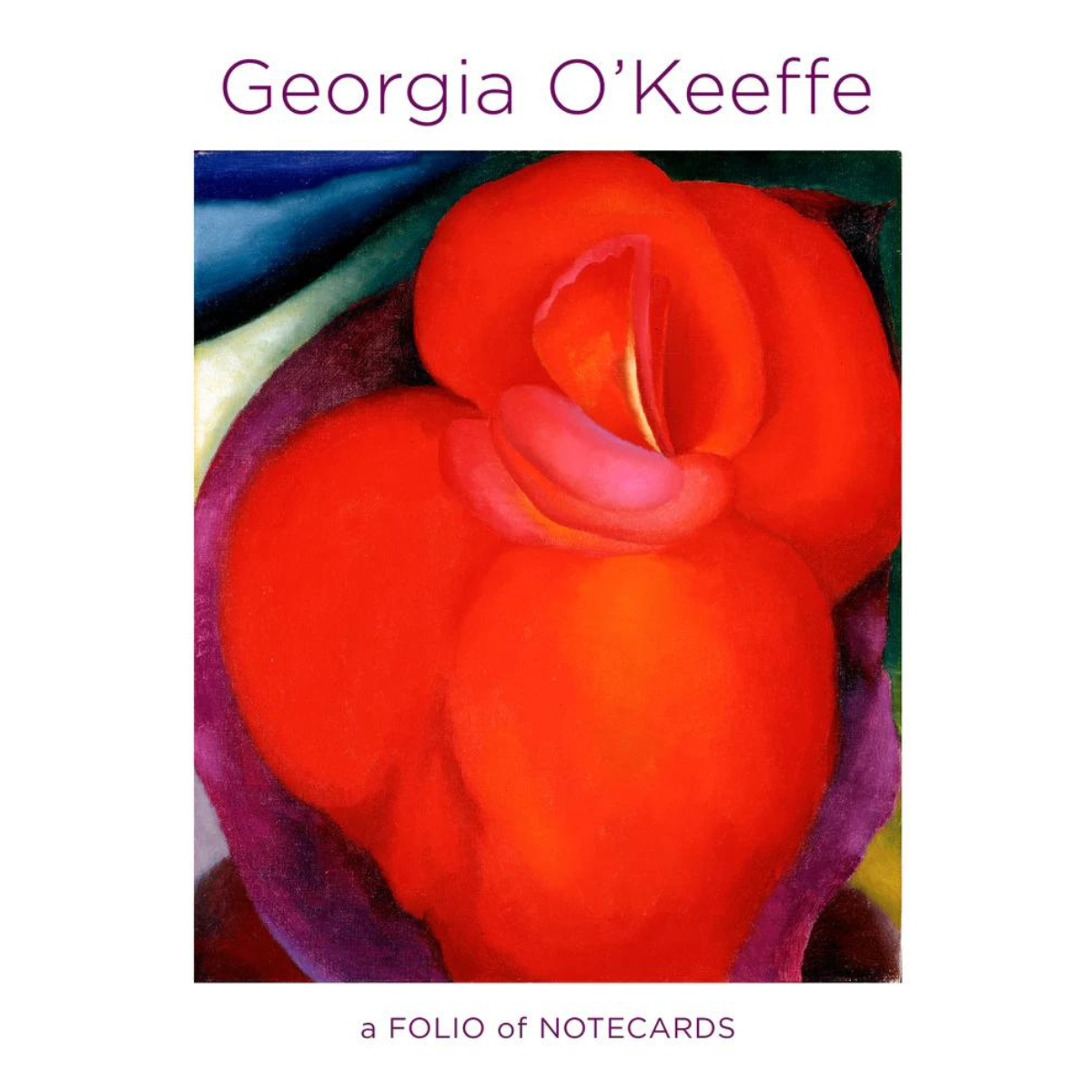 Georgia O&#39;Keeffe Red Flowers Note Card Folio