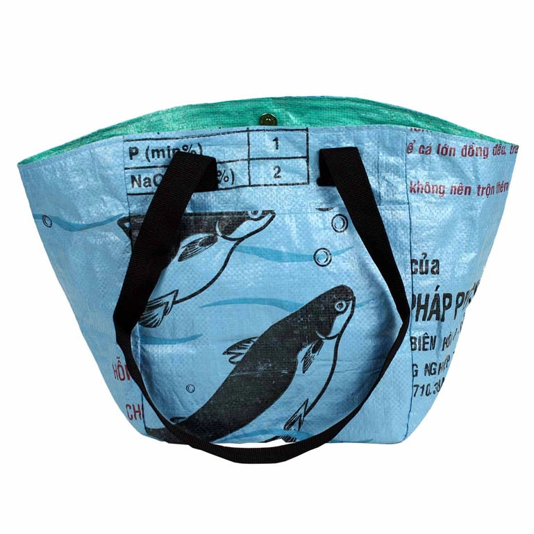 Recycled Feed Bag Blue Tote
