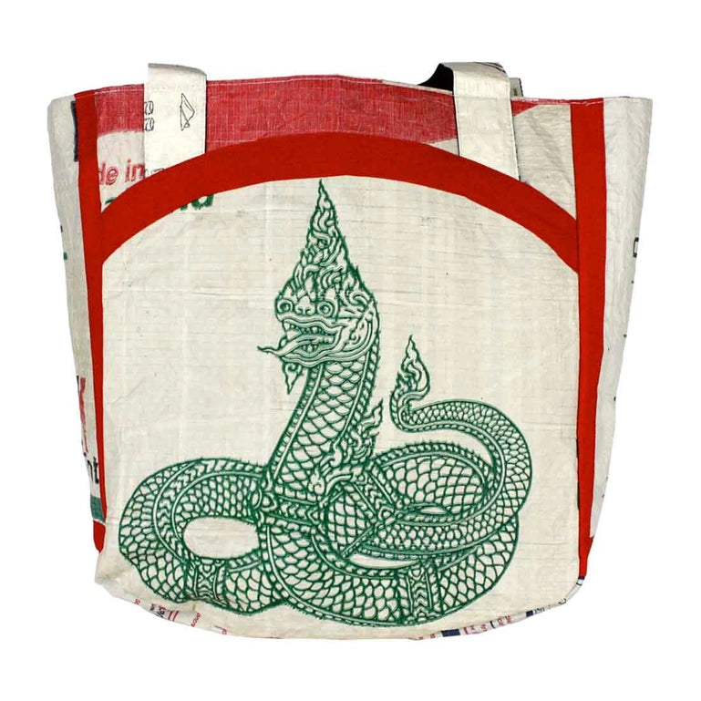 Recycled Feed Bag Serpent Book Bag