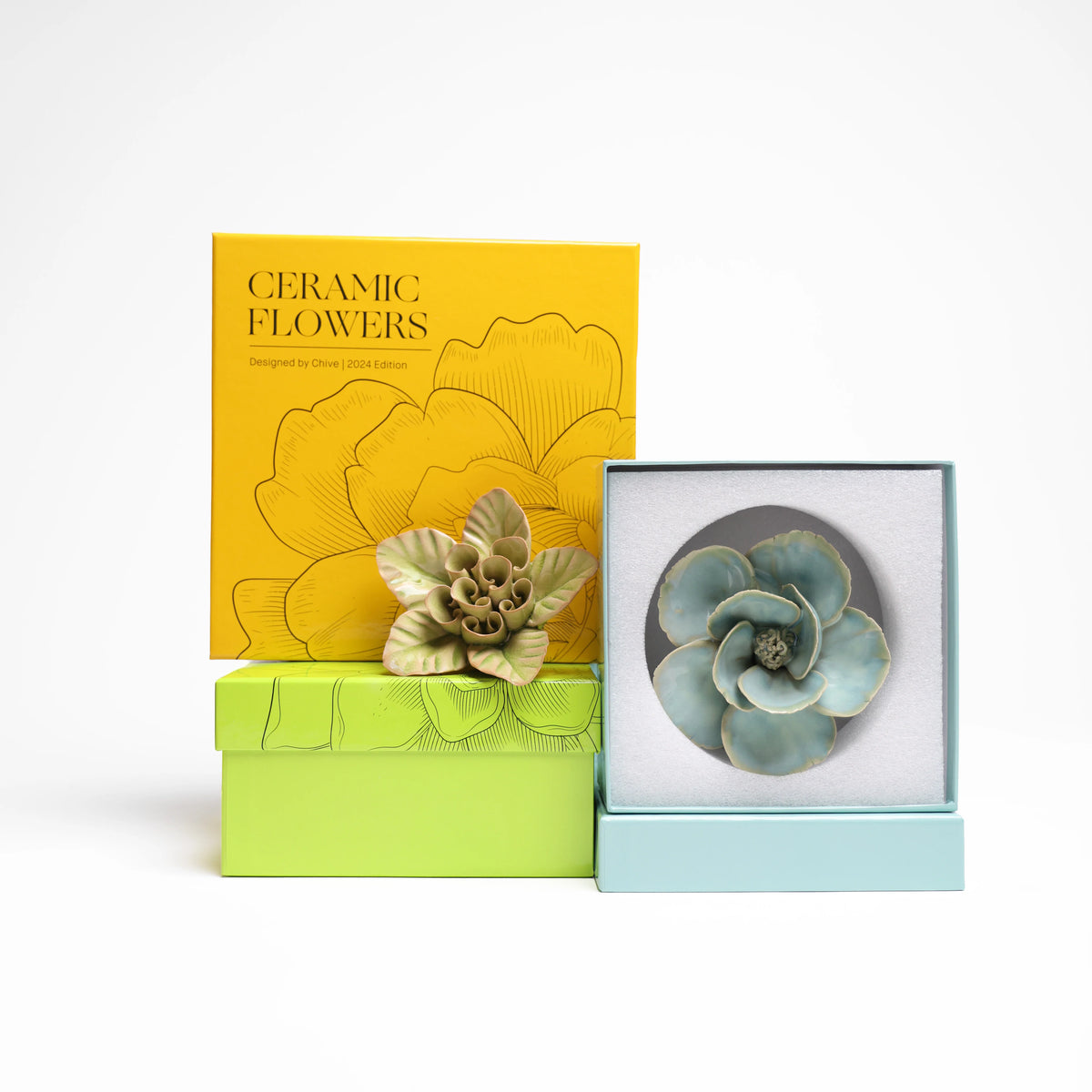 Ceramic Teal Lotus