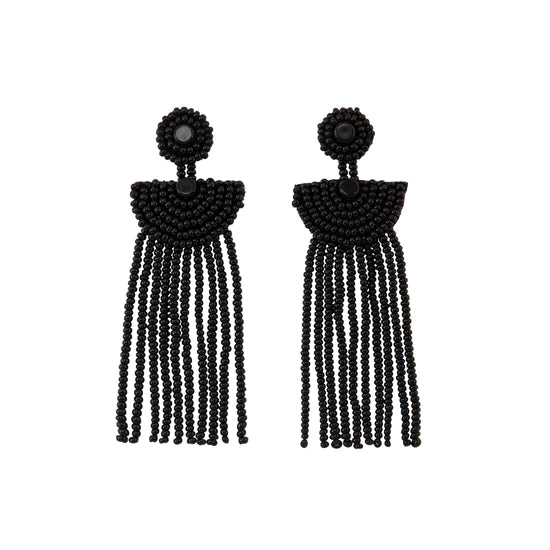 Small Kifungo Tassel Black Earrings