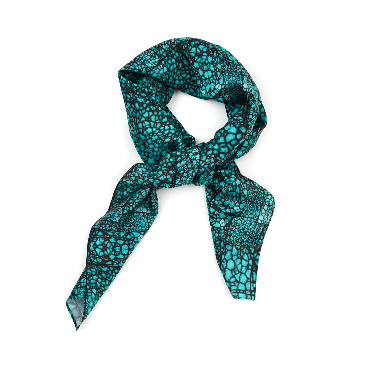 Patricia Michaels Blue Turquoise Silk Scarf