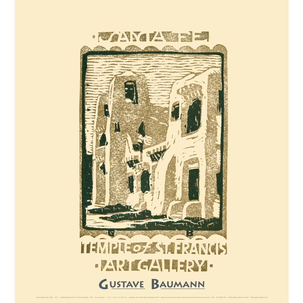 Gustave Baumann Temple of St. Francis Art Gallery Poster