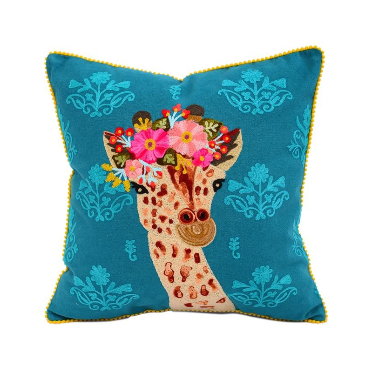 Giraffe Damask Pillow