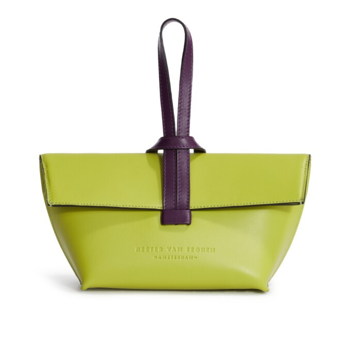 Felucca Handbag in Lime & Aubergine