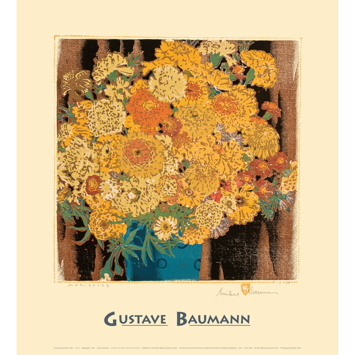 Gustave Baumann Marigolds Poster