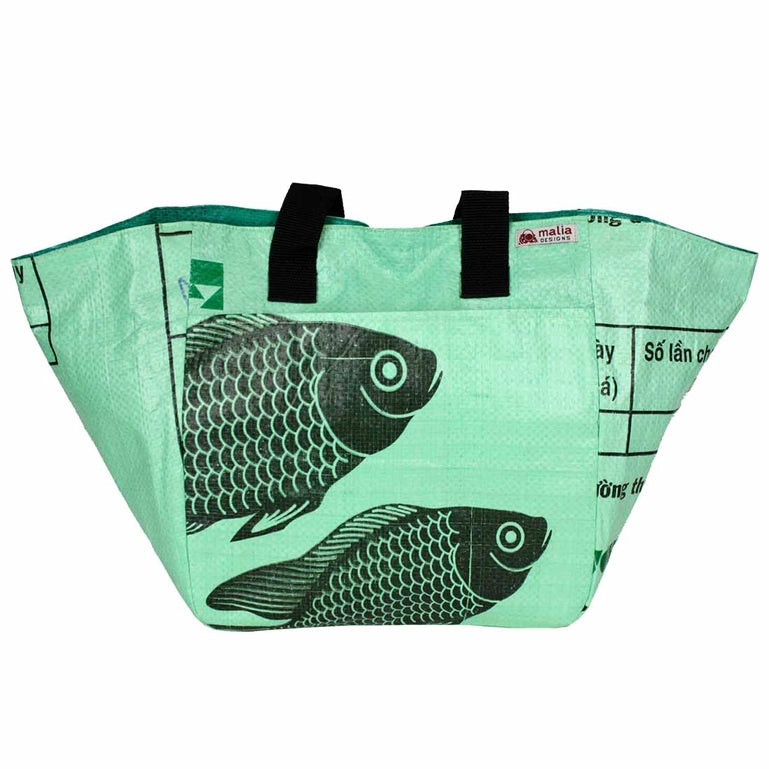 Recycled Feed Bag Green Tote