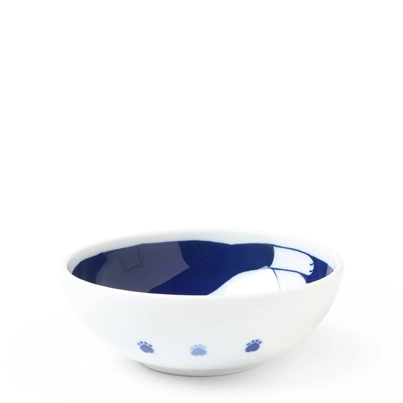 Blue &amp; White Cat Bowl 4.75&quot;