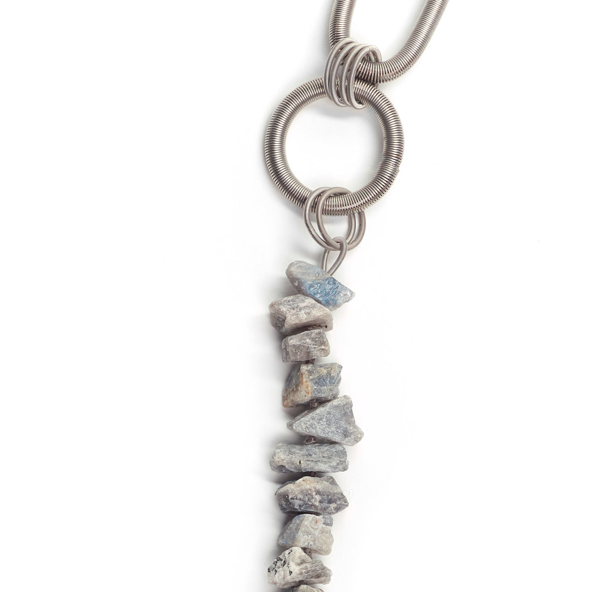 Labradorite and Piano Wire Necklace