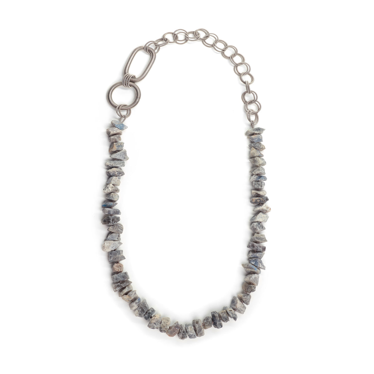 Labradorite and Piano Wire Necklace