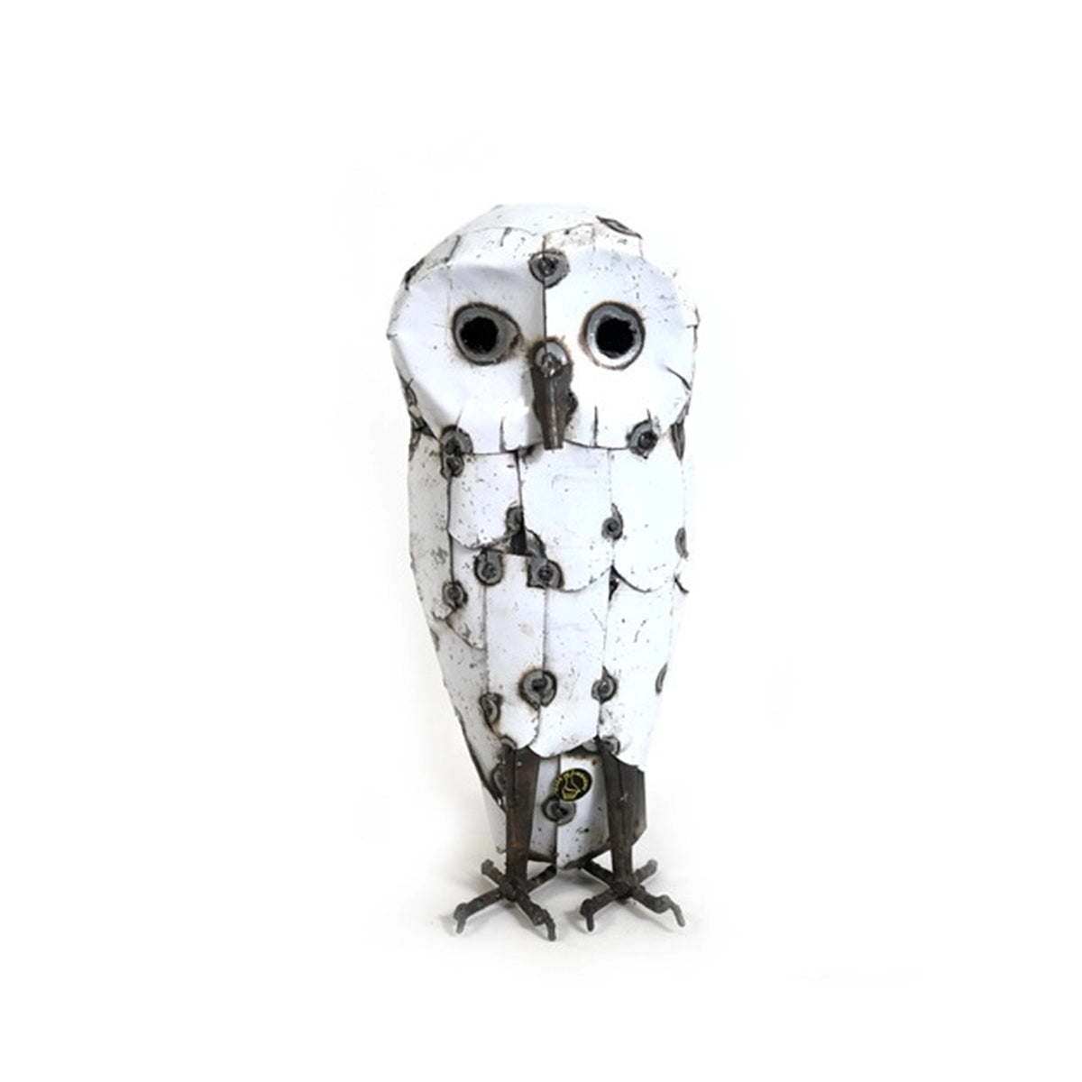 Snowy Owl Recycled Metal Sculpture
