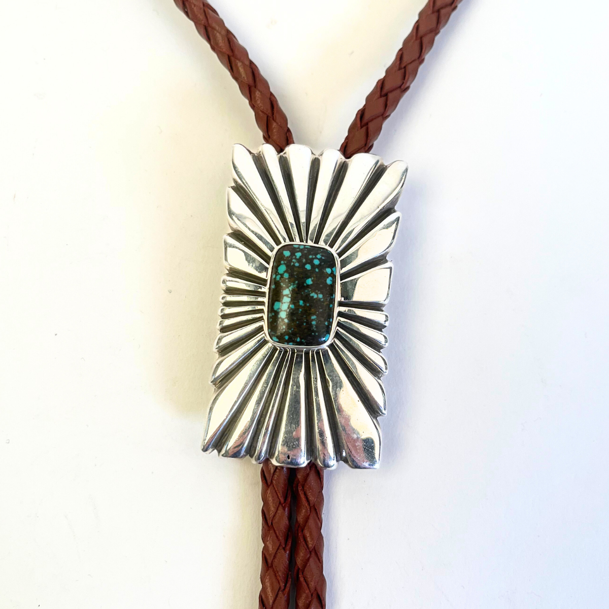 Chris Hoskie Sterling Silver Turquoise Bolo