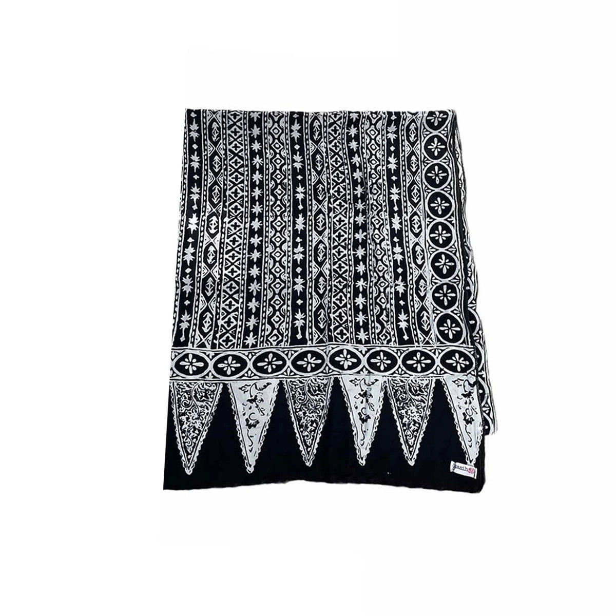 Black and White Batik Scarf