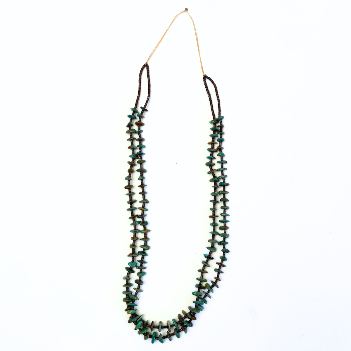 Joe Pacheco Two Strand Turquoise/Olive Shell Necklace