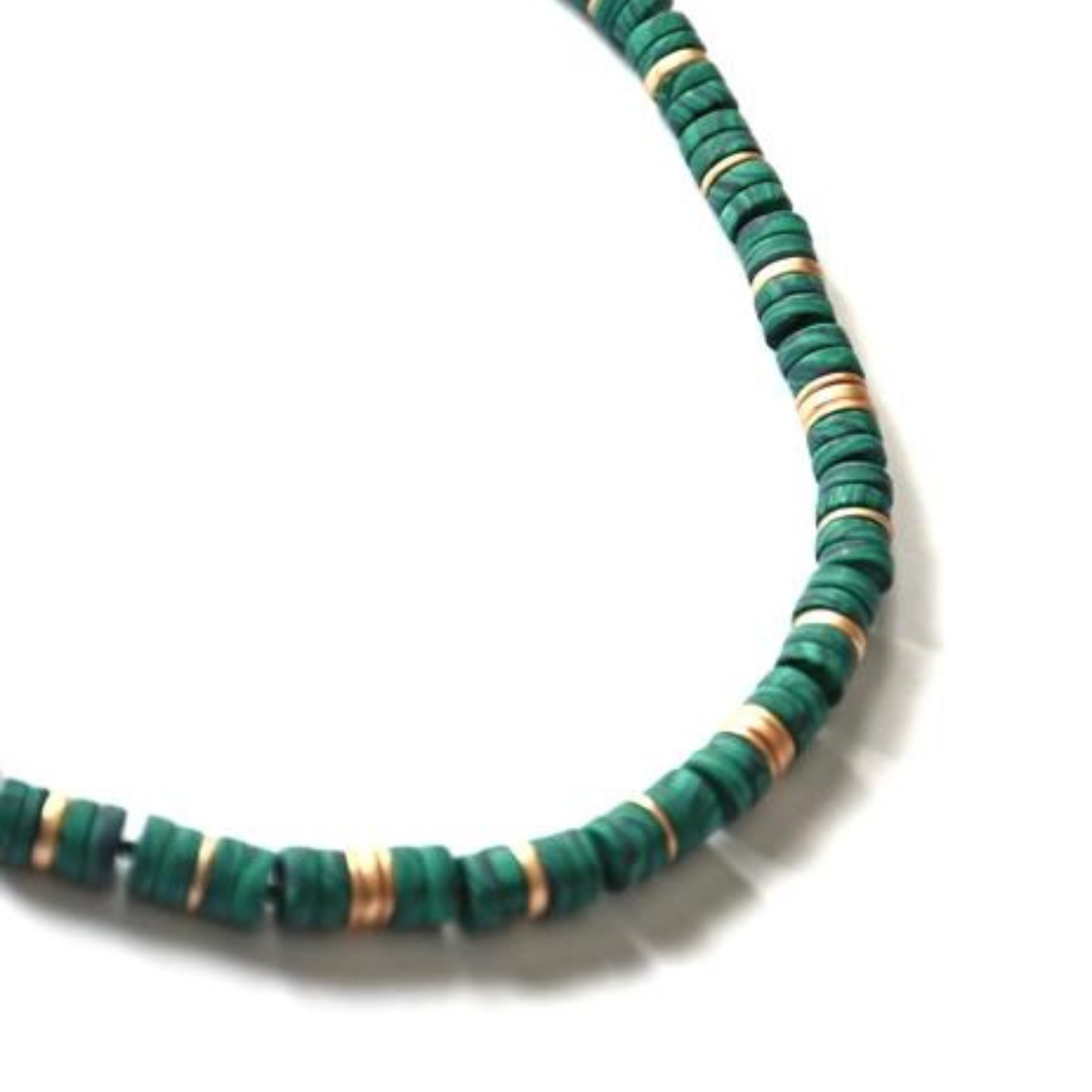 Malachite &amp; Gold Discs Necklace