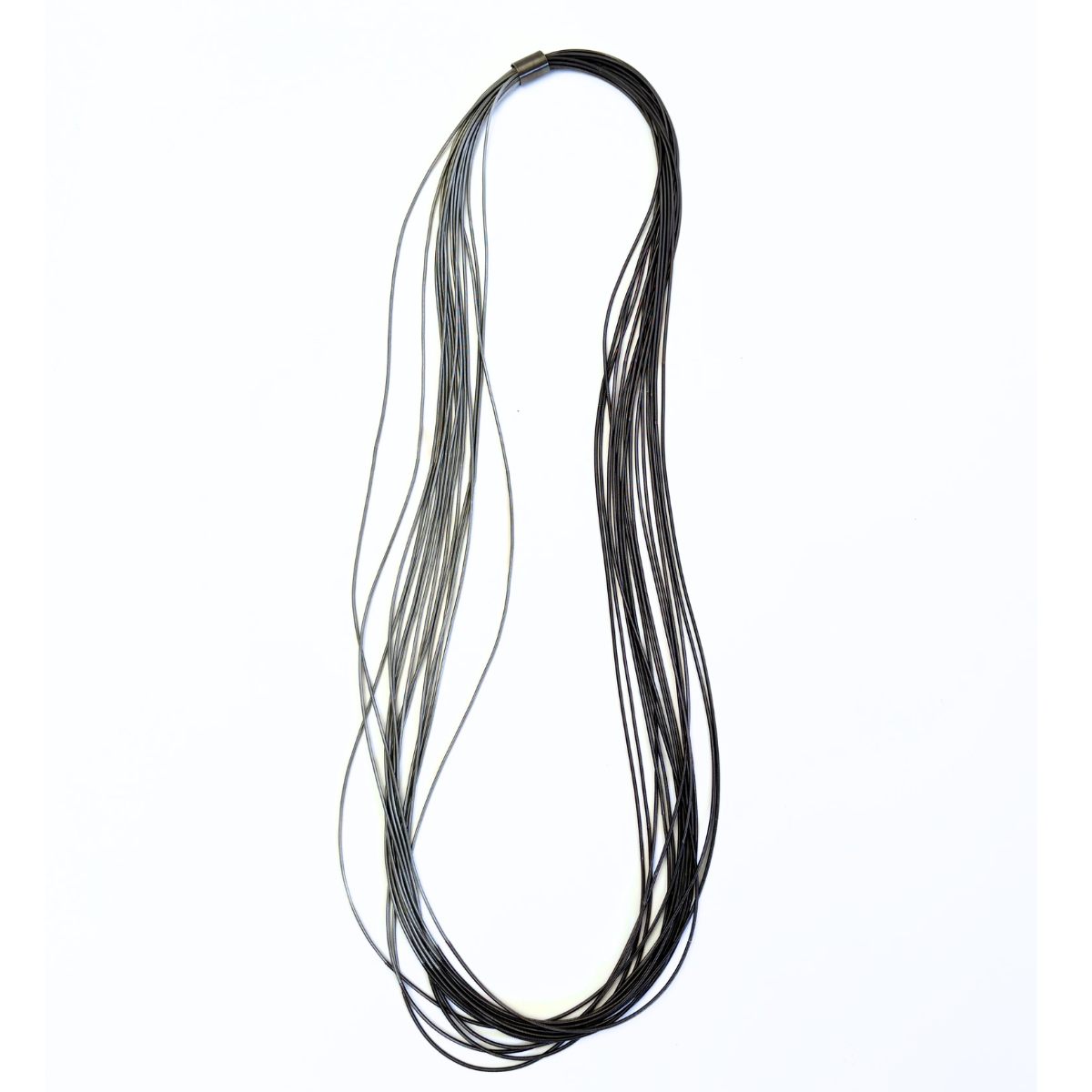 Long Silver/Slate Piano Wire Necklace