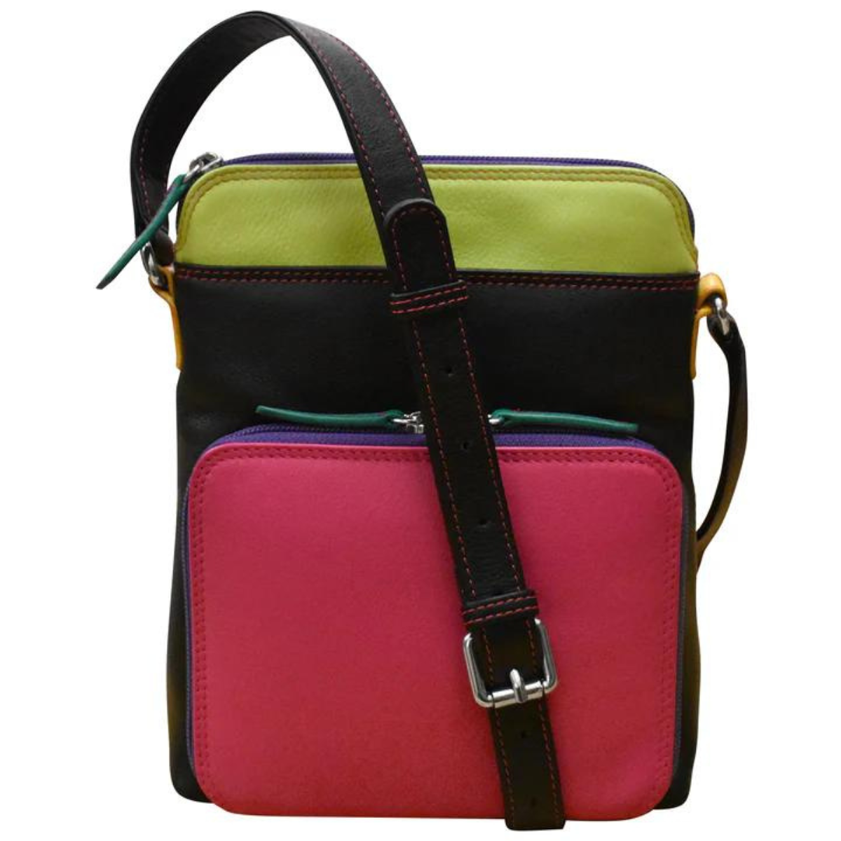 Black/Brights Small Crossbody Organizer