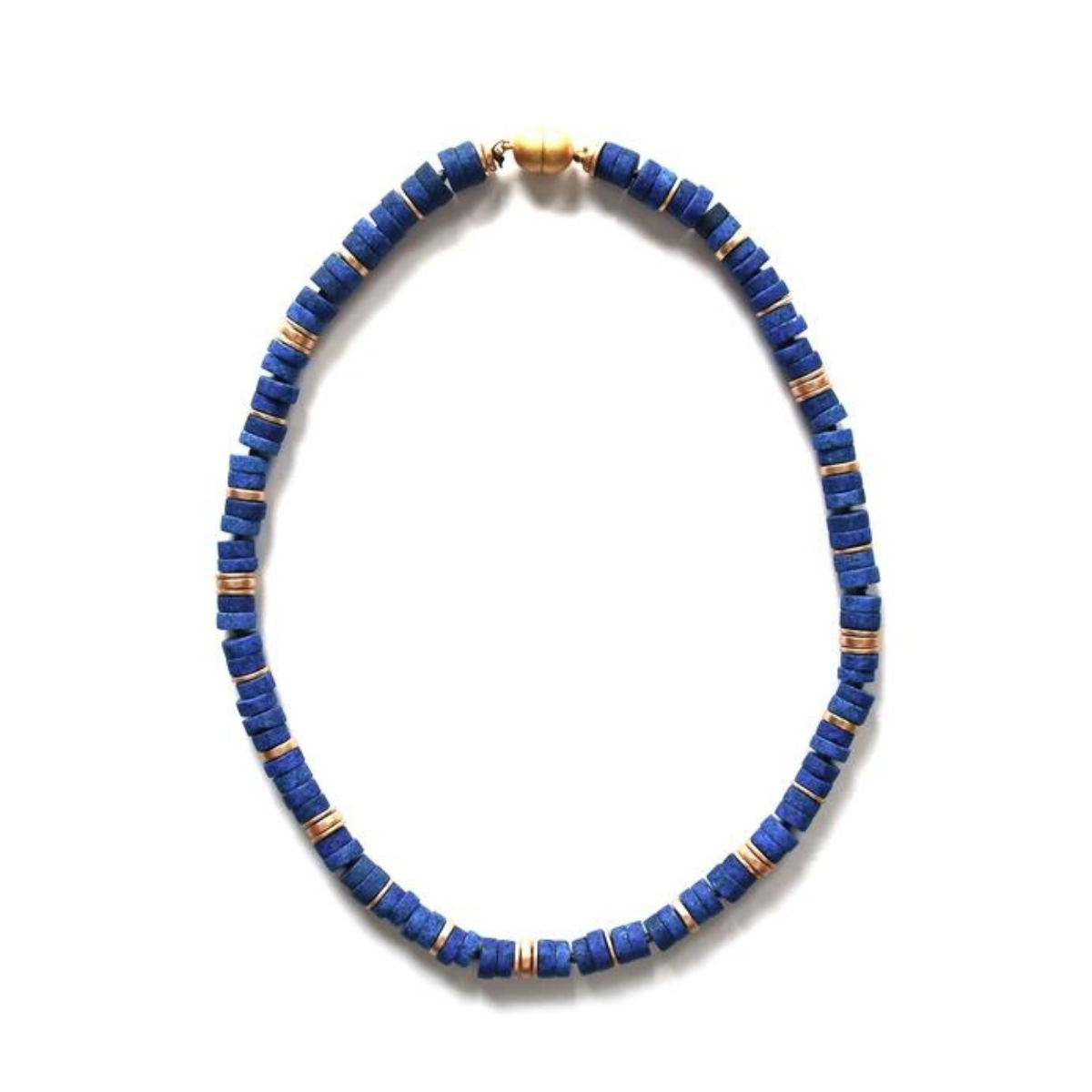 Lapis &amp; Gold Discs Necklace