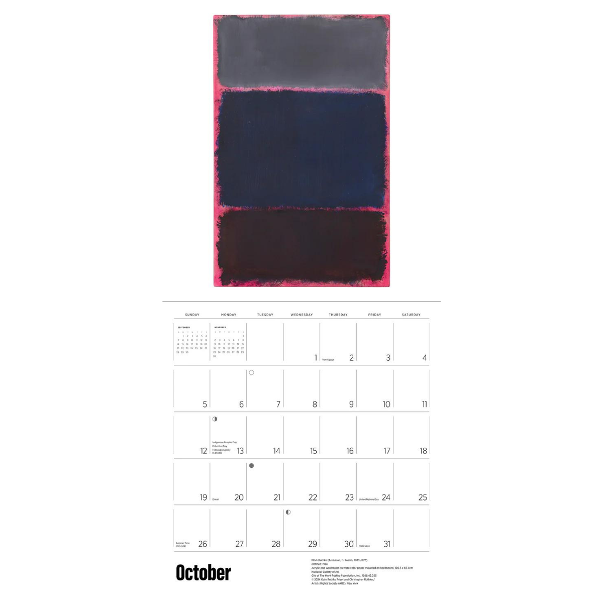 2025 Rothko Wall Calendar