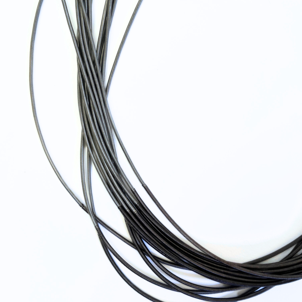 Long Silver/Slate Piano Wire Necklace