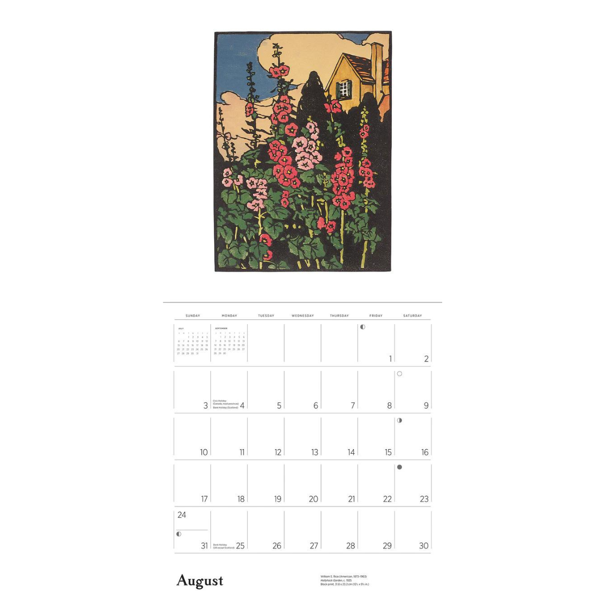 2025 Arts &amp; Crafts Block Prints by William Rice Calendar