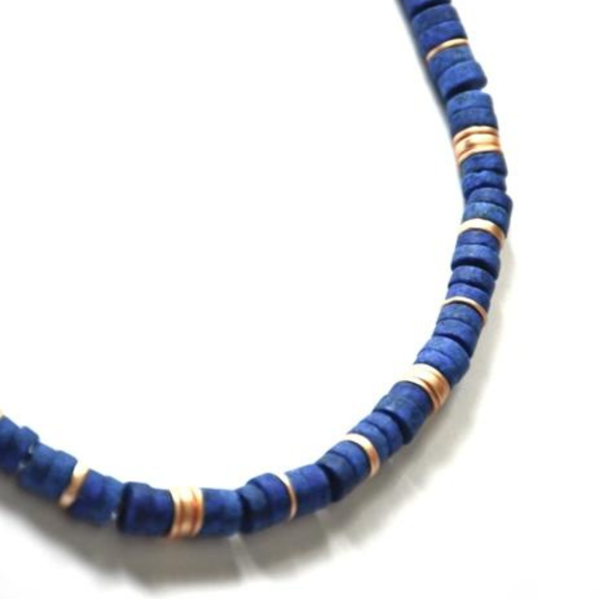 Lapis &amp; Gold Discs Necklace