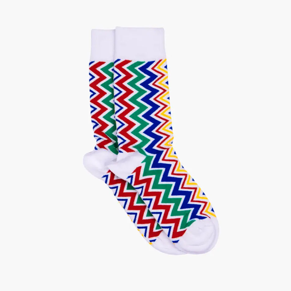 Afropop Ziggy White Sock