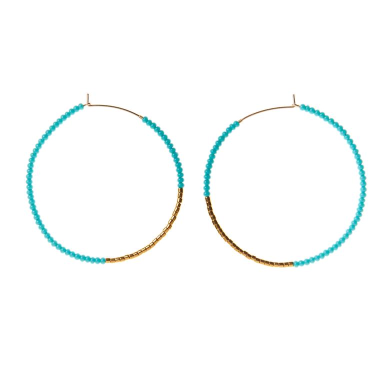 Large Turquoise Hoop Earrings