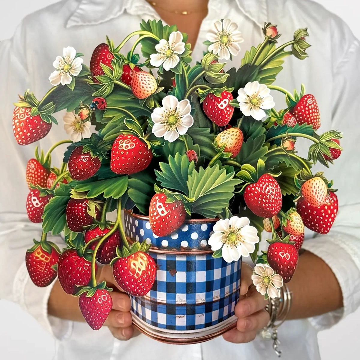 Strawberry Blossoms Pop-up Card