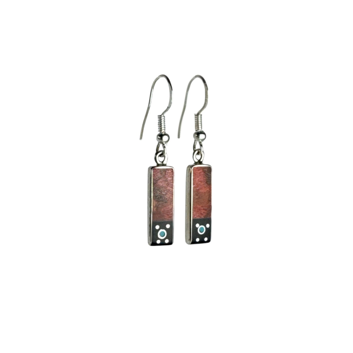 Jimmy Poyer Multi Stone Inlay Earrings