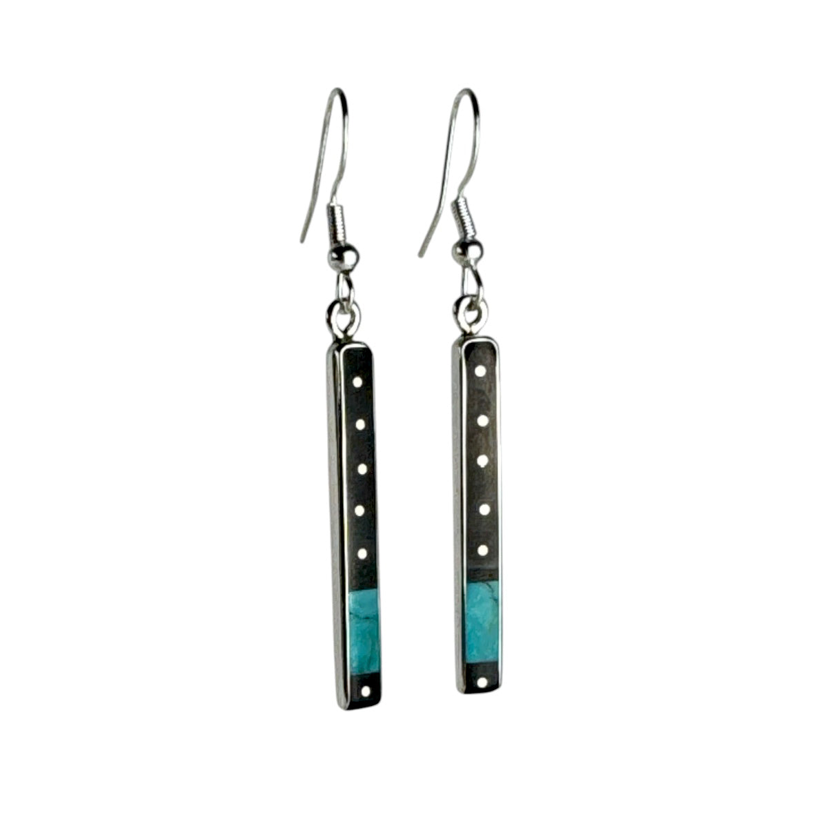 Jimmy Poyer Multi Stone Inlay Earrings