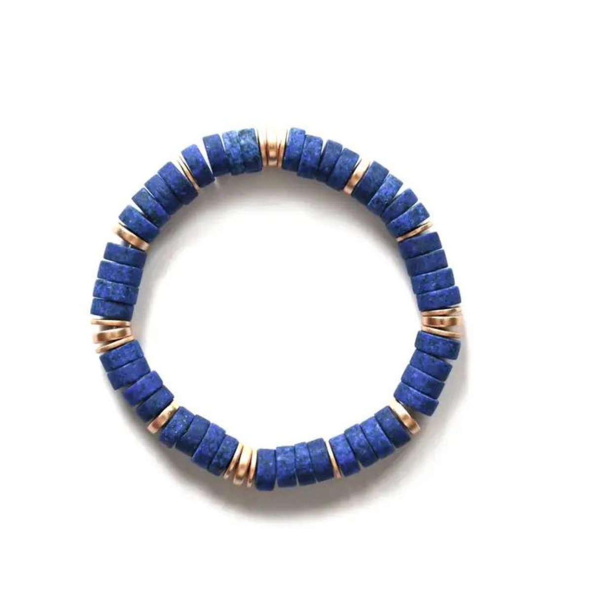 Lapis &amp; Gold Discs Bracelet