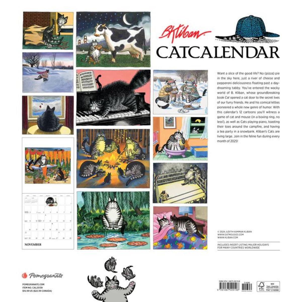 2025 B. Kliban Cat Wall Calendar