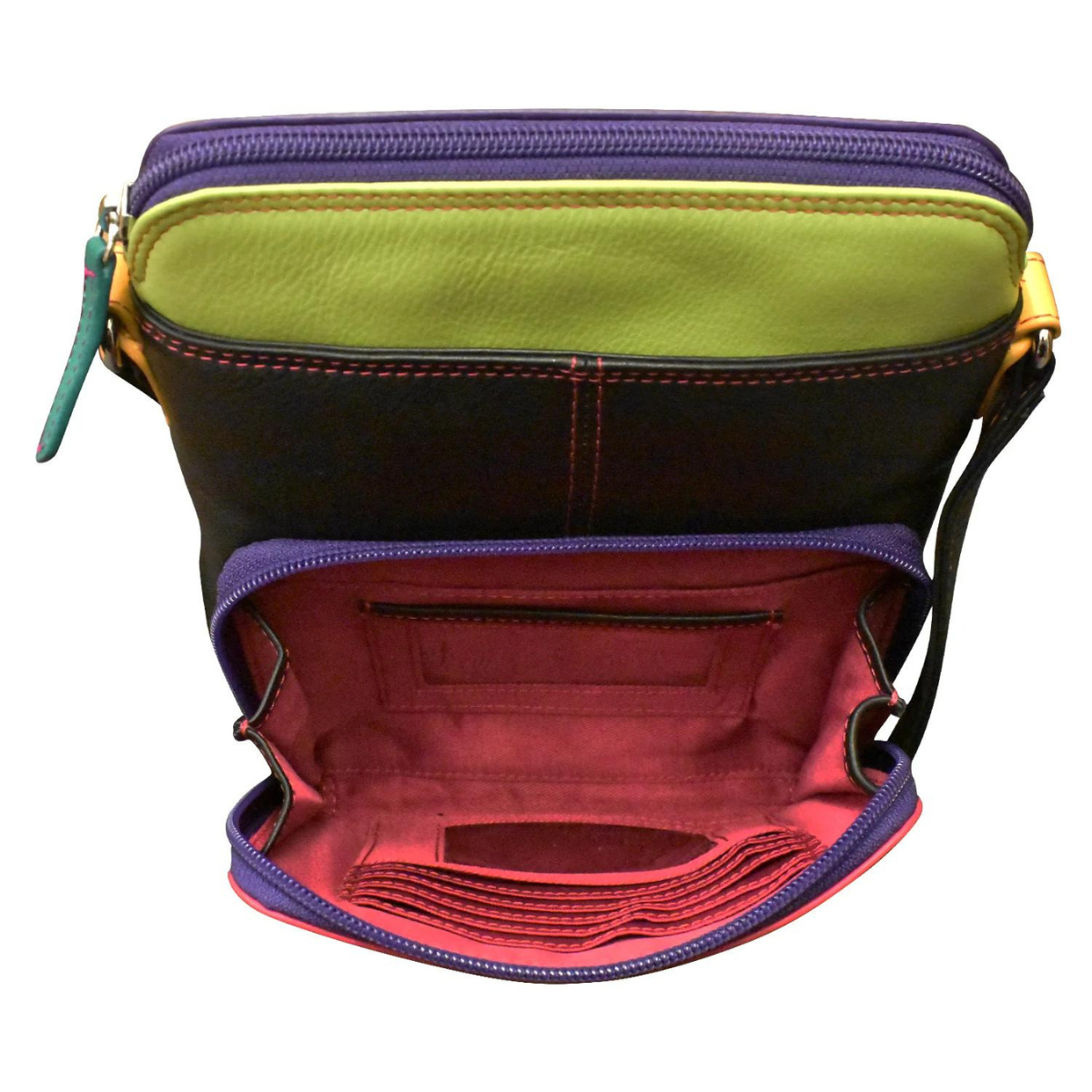 Black/Brights Small Crossbody Organizer