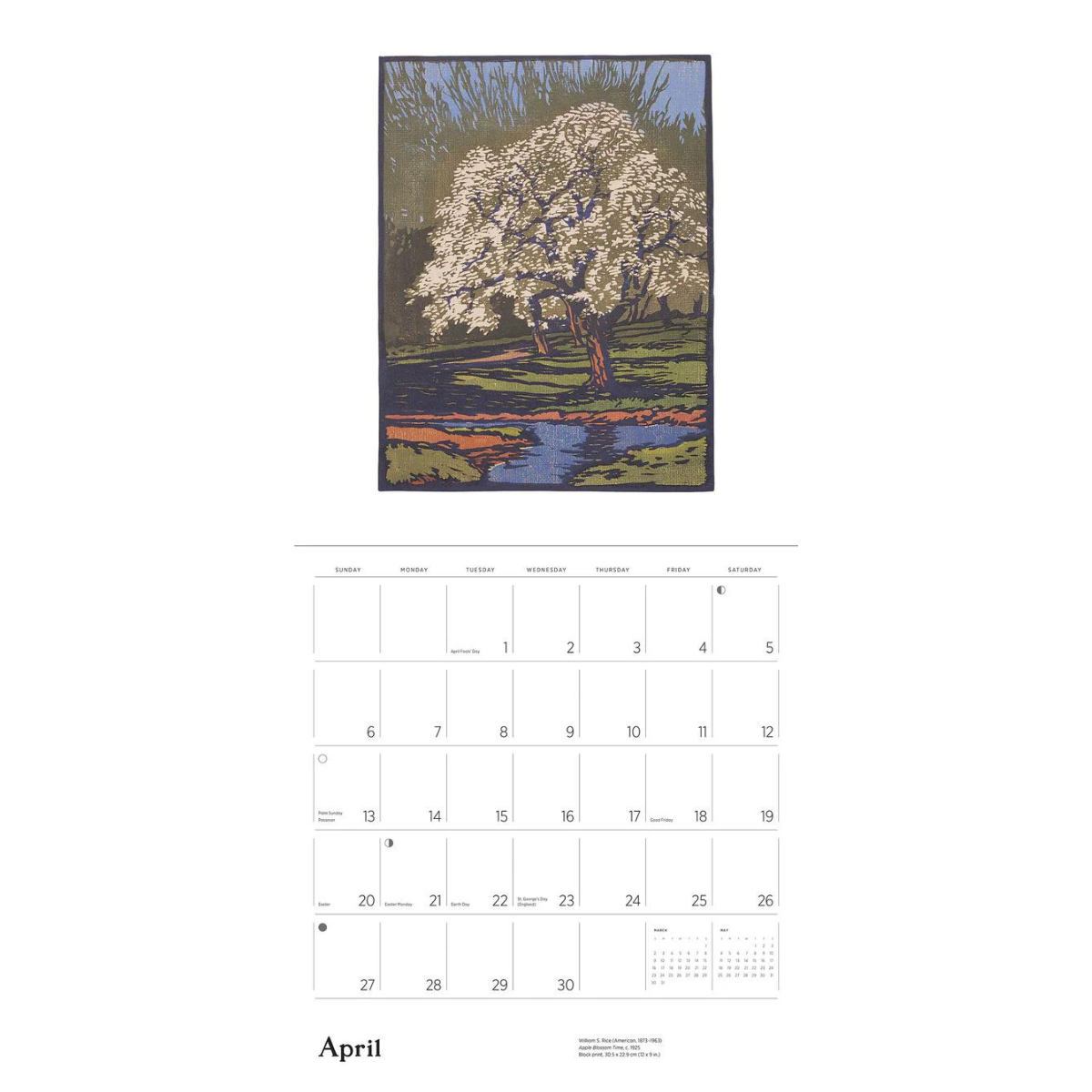 2025 Arts &amp; Crafts Block Prints by William Rice Calendar