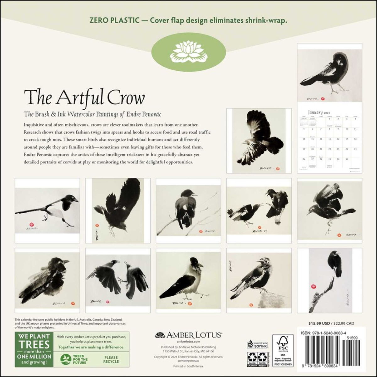 2025 The Artful Crow Wall Calendar