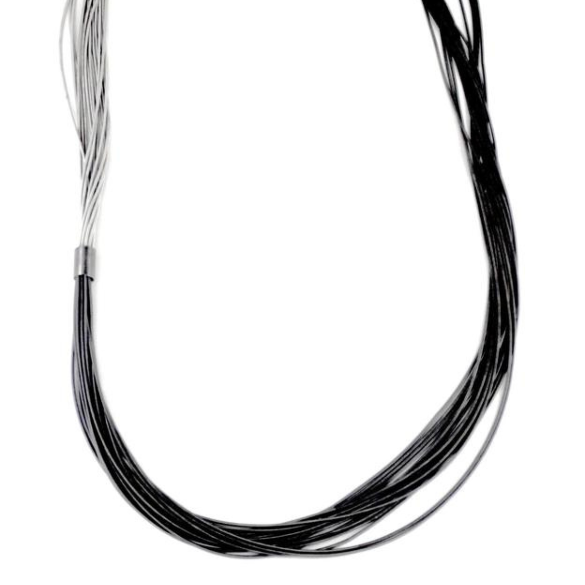 Long Silver/Slate Piano Wire Necklace