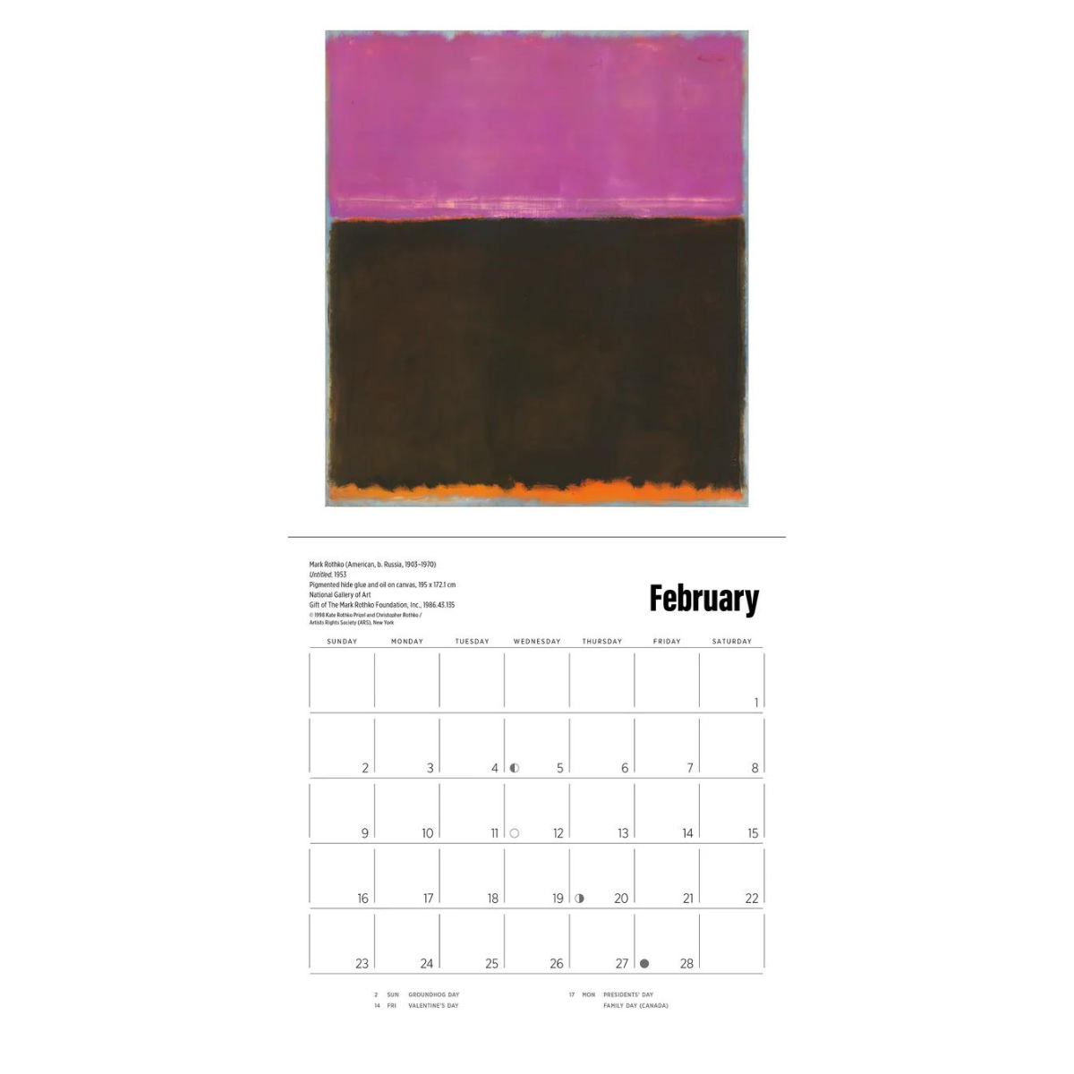 2025 Rothko Mini Calendar