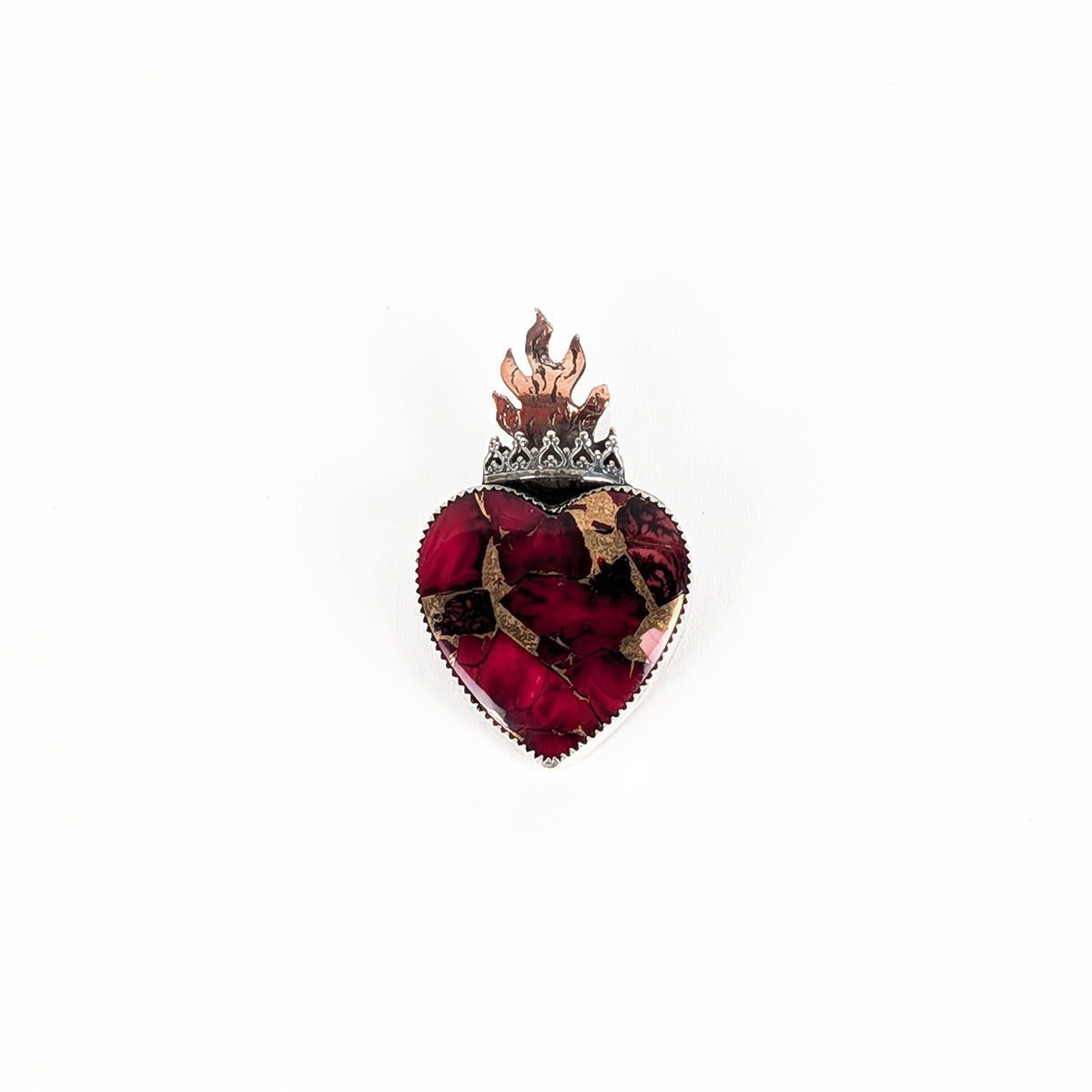 Wanda Lobito Flaming Heart Pin/Pendant
