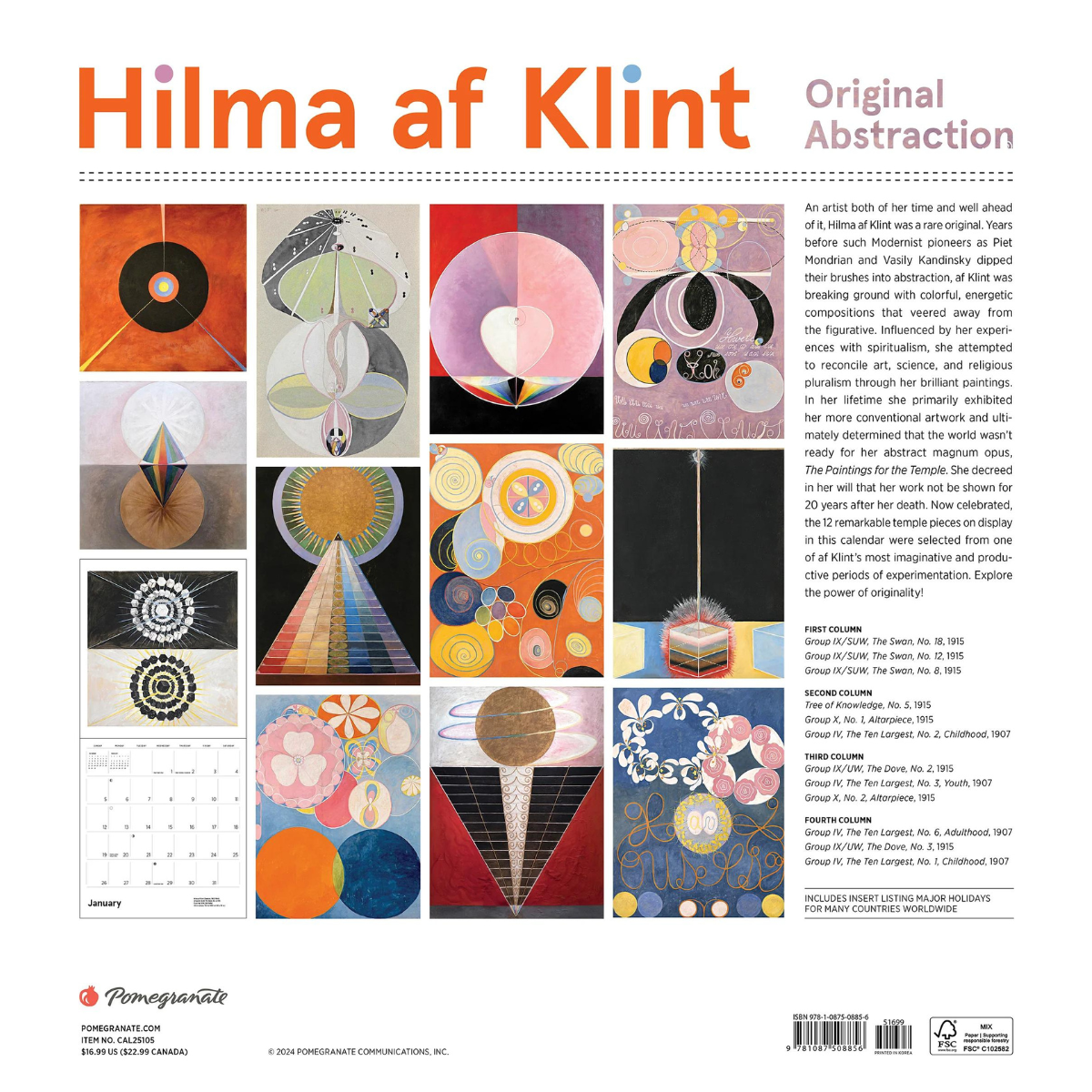 2025 Hilma af Klint Wall Calendar