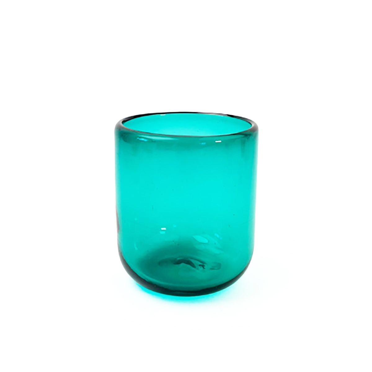 Short Handblown Teal Glass