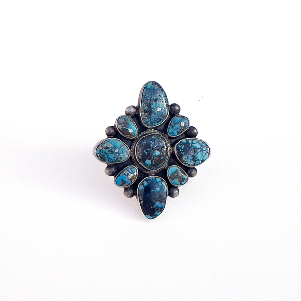 Verdy Jake Kingman Turquoise Cluster Ring
