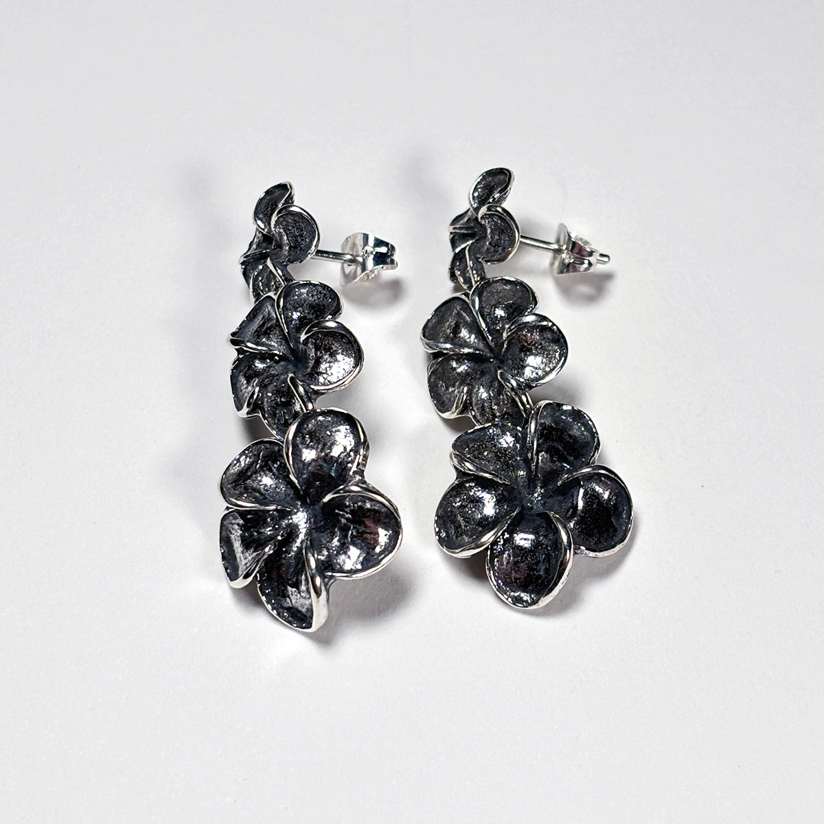 Taxco Silver Flower Earrings