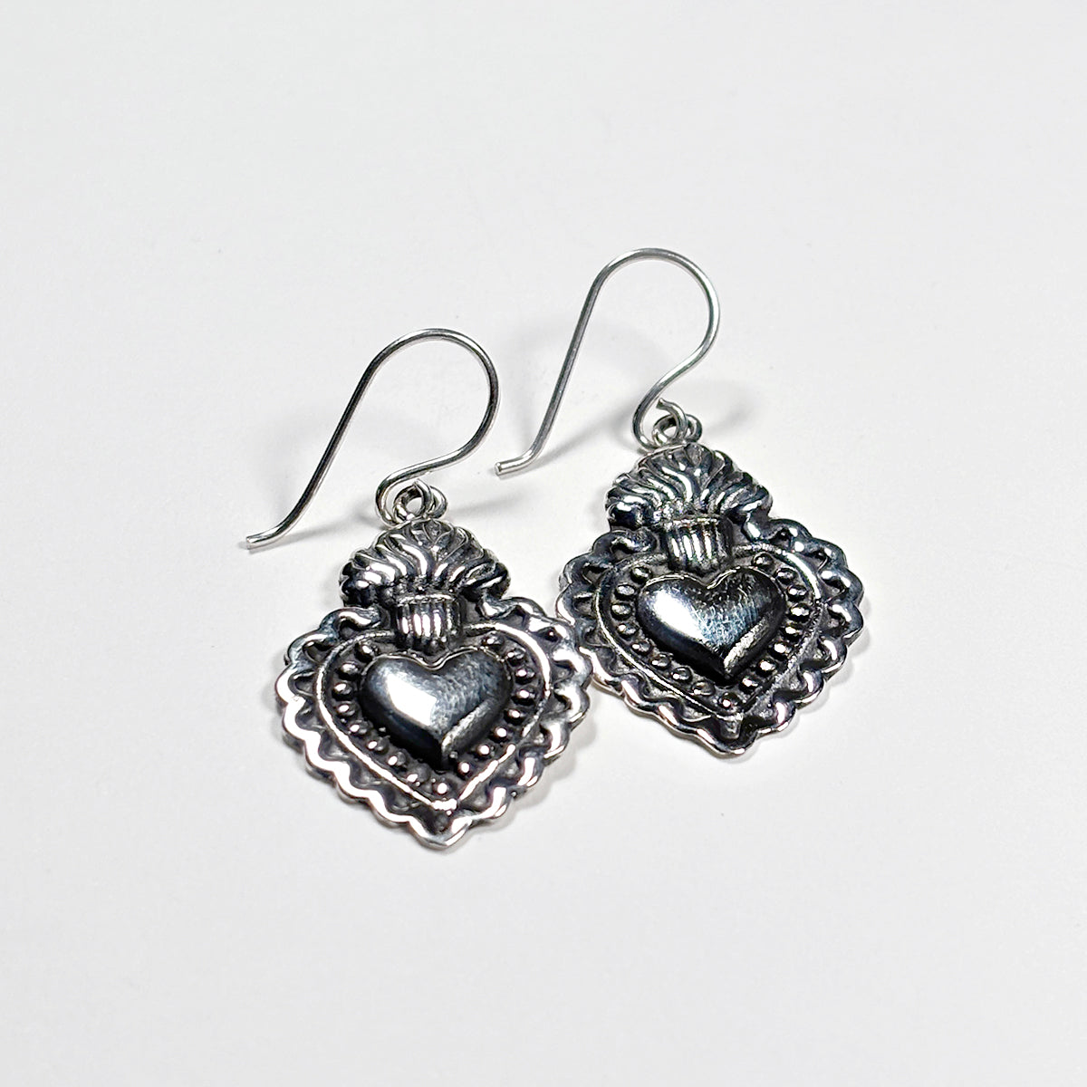 Taxco Silver Heart Earrings