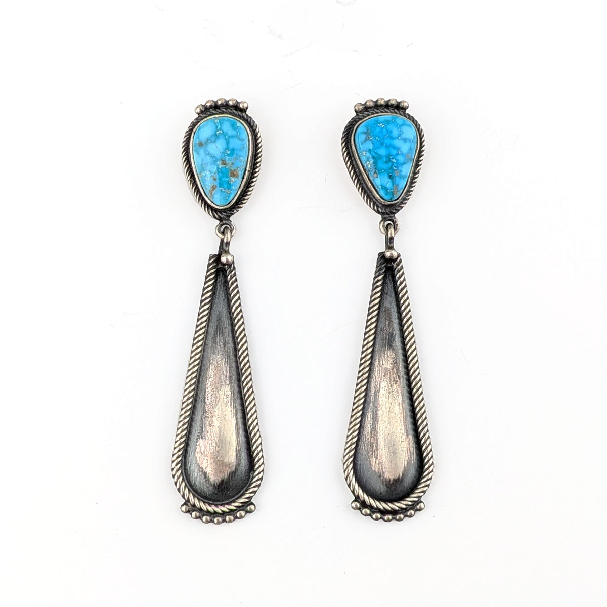 Vintage Sterling Silver Turquoise Drop Earrings