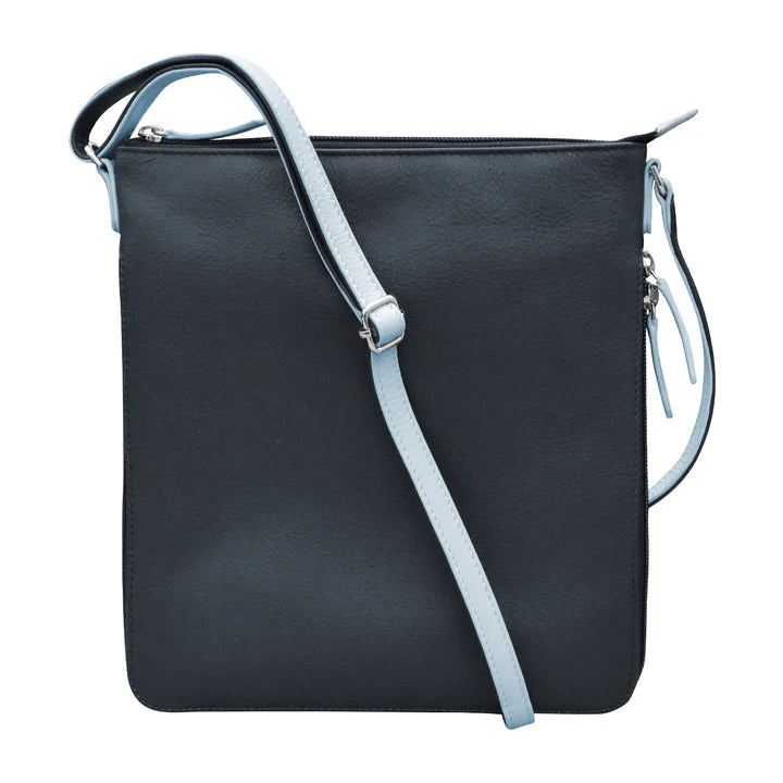 Classic Navy Chambray Expandable Crossbody