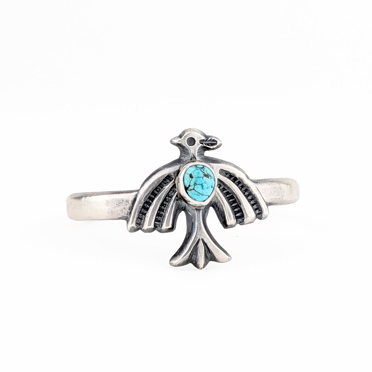 Harrison Bitsue Vintage Bird Cuff with Turquoise Stone