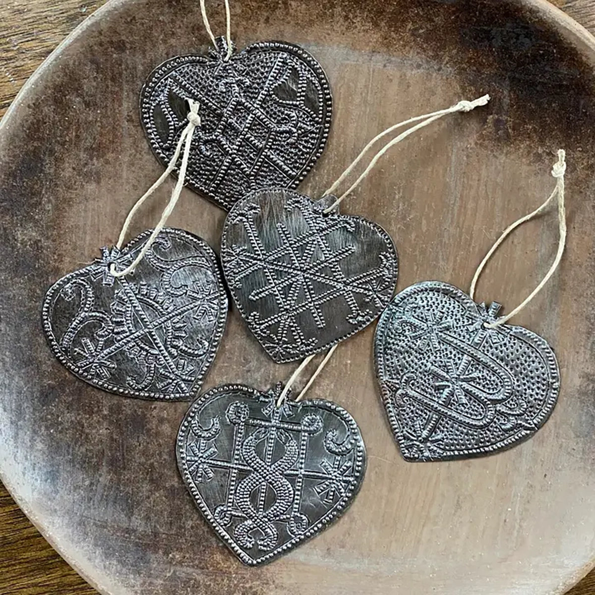 Haitian Metal Heart Ornaments