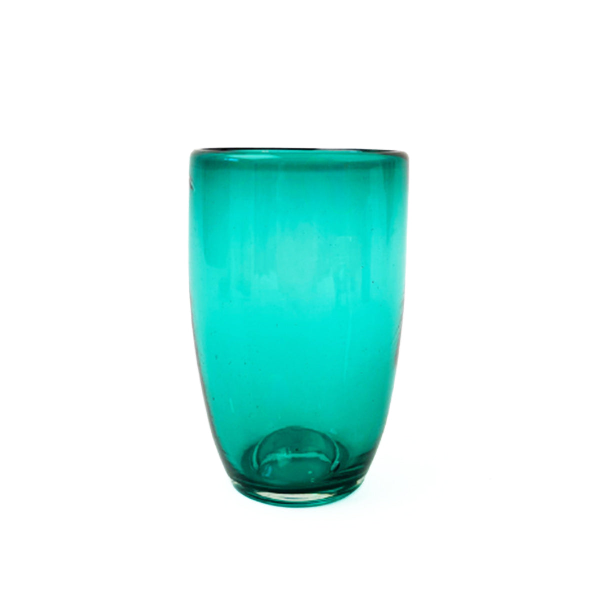 Tall Handblown Teal Glass