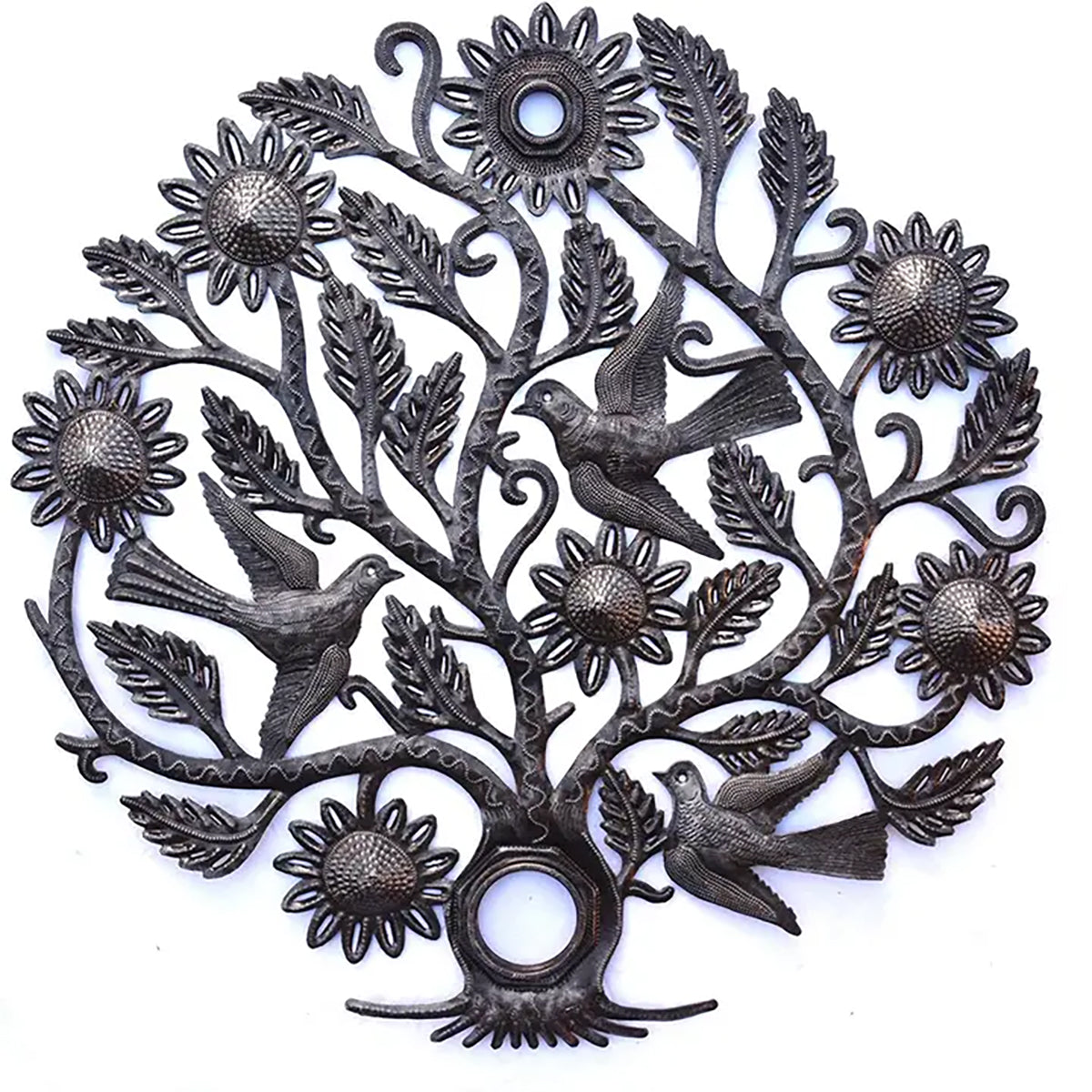 Haitian Tree of Life with Sunflowers and Birds